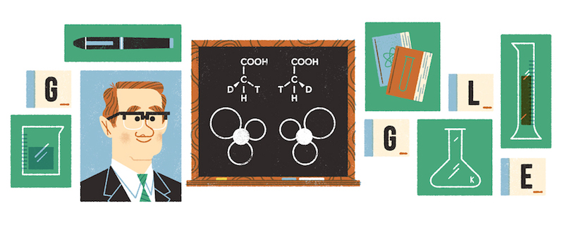 Google サー・ジョン・コーンフォース生誕100周年記念ロゴに！