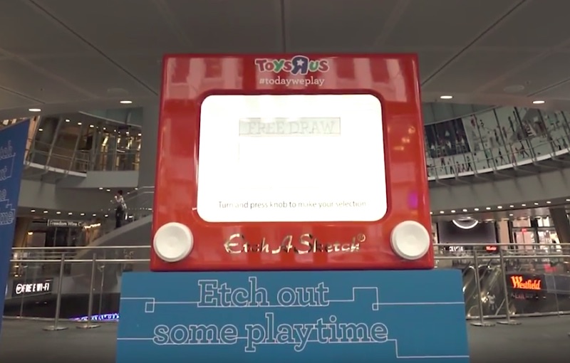 ToysRUs Etch a Sketch in Fulton Center NYC