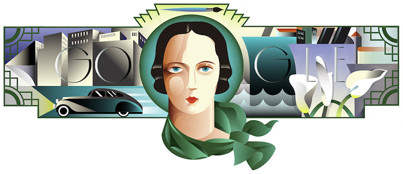 Google 画家のタマラ・ド・レンピッカ生誕120周年記念ロゴに！