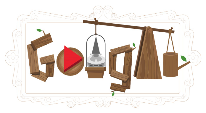 Google ガーデンノームを称えた、投石機ゲームロゴに！
