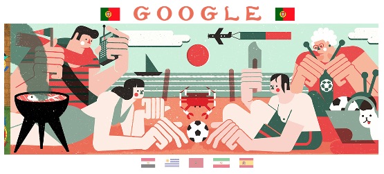Google 2018年ワールドカップ - 2 日目ロゴに！