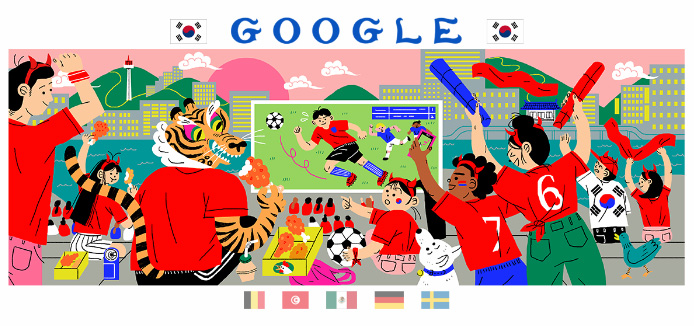 Google 2018年ワールドカップ - 10 日目ロゴに！