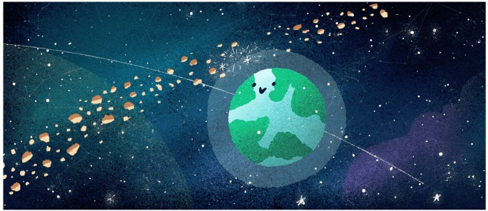 Google 2018年双子座流星群を説明するロゴに！