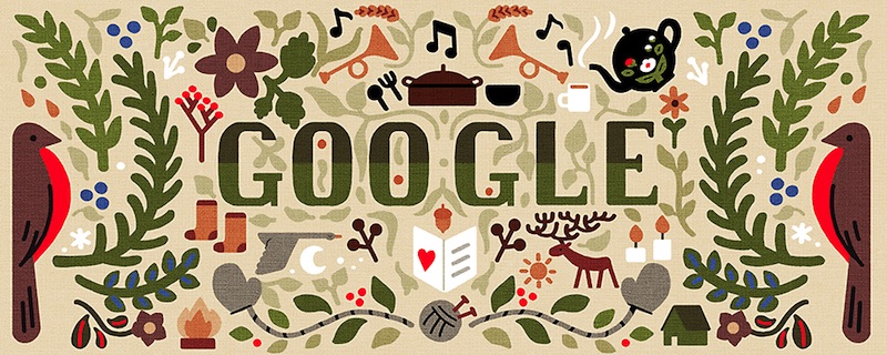 Google 2018年ホリデー シリーズ（1 日目）ロゴに！