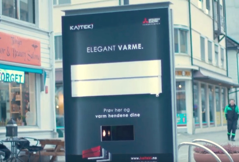 Mitsubishi's OOH device allowing people to feel the warmth