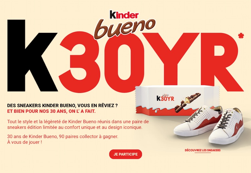 30 ans de Kinder Bueno, 90 paires collector à gagner