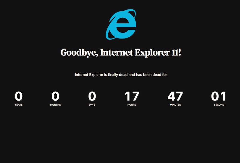 Goodbye, Internet Explorer 11!