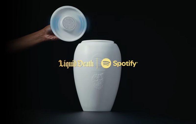 World’s First Music-Streaming Urn from Liquid Death x Spotify